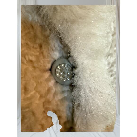 Vtg 1950s American Apparel Cream Faux Persian Lamb Coat with Mink-Style Collar - Picture 8 of 8
